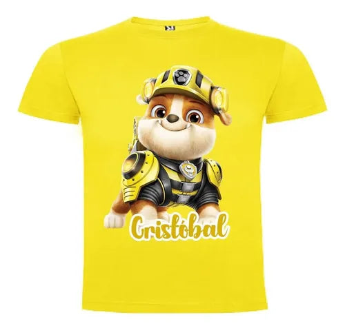 Polera Rubble Paw Patrol Niños Personalizada Algodón 100% 3