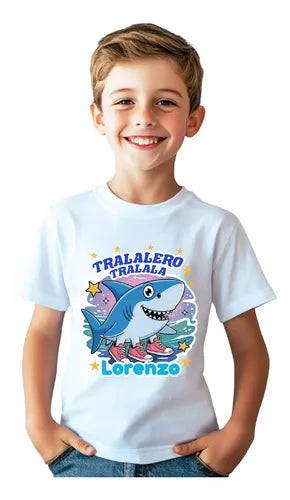 Polera Tralalero Tralala Niños Personalizada Algodón 100%