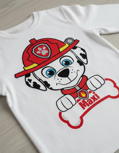 Pijama Largo Marshall Paw Patrol Niños Algodón Personalizado