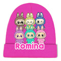 Gorro Lana Labubu Personalizado Niñas Rosa Talla Niñas
