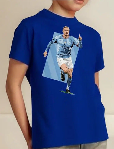 Polera Color Algodón 100% Niños Haaland Manchester