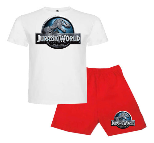 Pijama Corto Niños Algodon Jurassic World Dinosarios