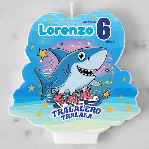 Vela De Cumpleaños Tralalero Tralala Personalizada Niños