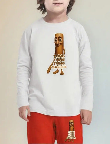 Pijama Largo Niñas Algodon Tung Tung Sahur Brainrot Tralale