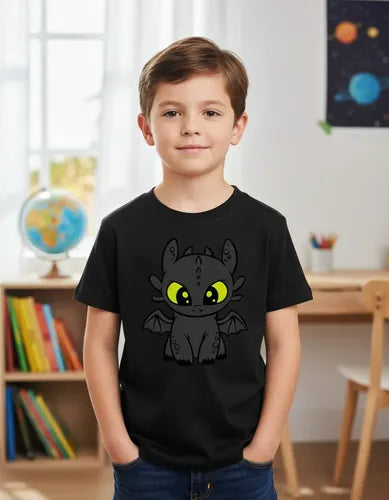 Polera Color Algodón 100% Niño Chimuelo Como Entrenar Dragon