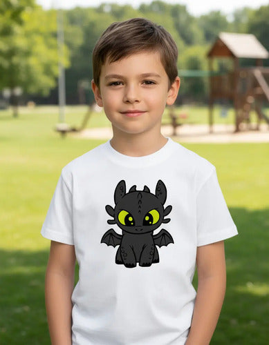 Polera Color Algodón 100% Niño Chimuelo Como Entrenar Dragon