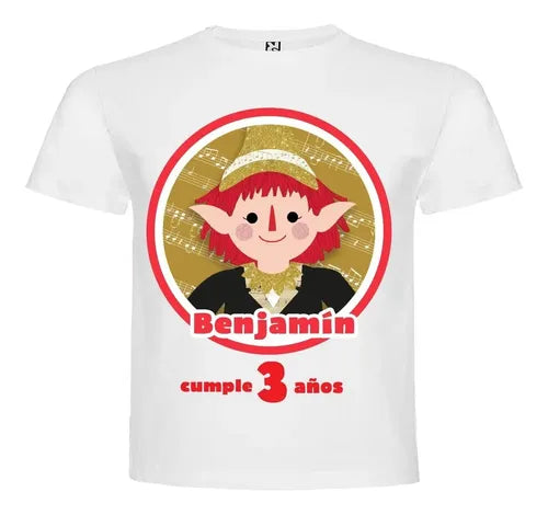 Polera Estampada Colorito Duendes Mágicos Cumpleaños