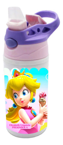 Botella Agua Colegio Princesa Peach Personalizada Niñas