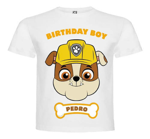 Polera Estampada Niño Cumpleaños Rubble Paw Patrol