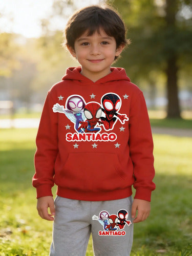 Buzo Spidey  Poleron Pantalon Personalizado Algodón