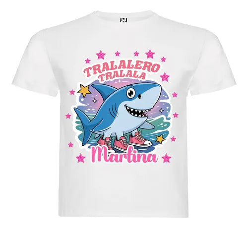 Disfraz Vestido Tralalero Tralala Personalizado Polera + Tutú Niñas Detalles Glitter