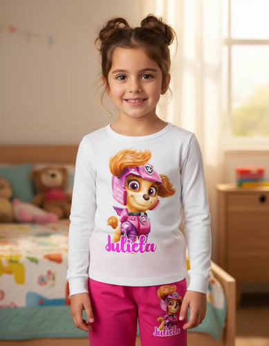Pijama Largo Skye Paw Patrol Película Niñas Personalizado