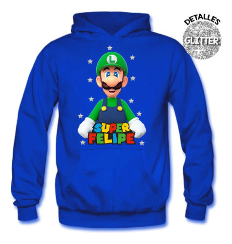Buzo Luigi Bros Poleron Pantalon Personalizado Niño