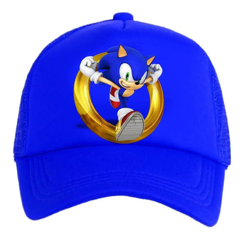 Jockey Gorro Niños Sonic Anillo Corriendo Regalo Navidad Azul