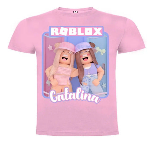 Polera Roblox Niñas Personalizada Algodón 100%