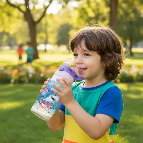 Botella Agua Colegio Tralalero Tralala Personalizada Niñas Blanco