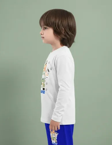 Pijama Largo Animales Safari Algodón Niños Personalizado