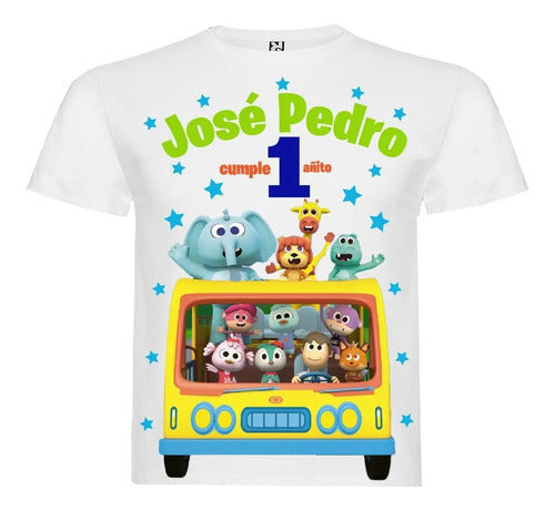 Polera Canciones Del Zoo Cumpleaños Personalizada Algodon D2