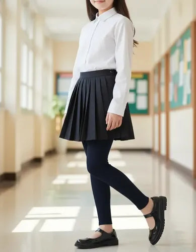 Pack 2 Calzas Niña Polar Stretch Escolar Azul Colegio