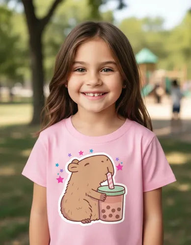 Polera Capibara Niñas Algodón 100%
