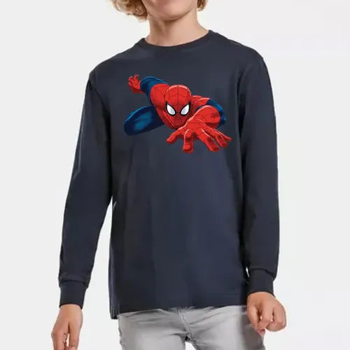 Polera Manga Larga Algodón Niños Spiderman