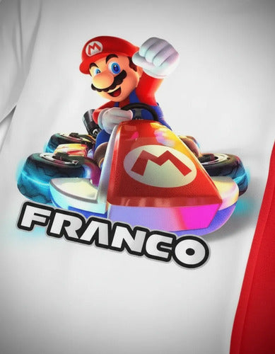 Pijama Largo Mario Kart Personalizado 100% Algodón Niños