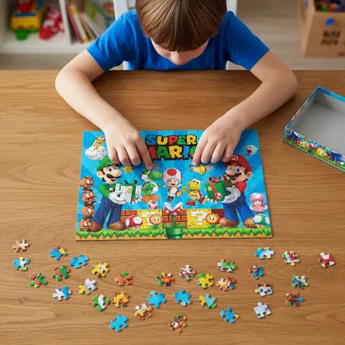 Puzzle Rompecabezas Mario Bros Y Amigos Dia Del Niño D2