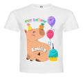 Polera Capibara Cumpleaños Personalizada Algodón 100% Niños