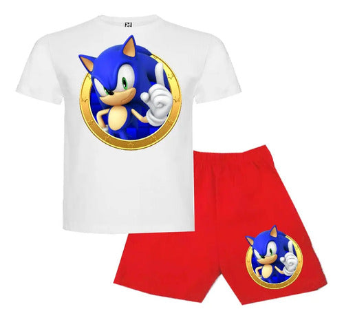 Pijama Corto Niños Algodon Sonic Circulo