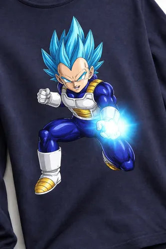 Polera Manga Larga Algodón Niños Vegeta Dragon Ball