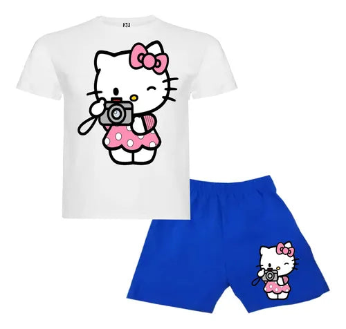 Pijama Corto Niñas Algodon Gatita Kitty Foto