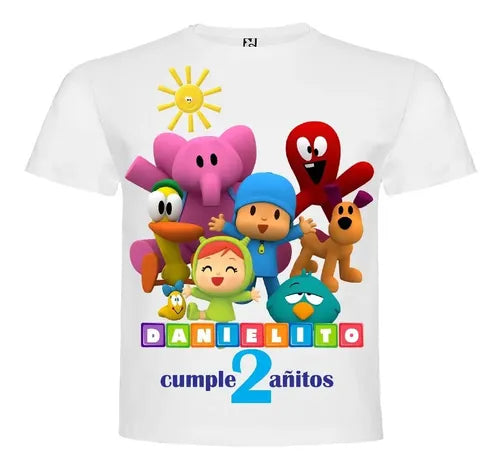 Polera Pocoyo Cumpleaños Personalizada