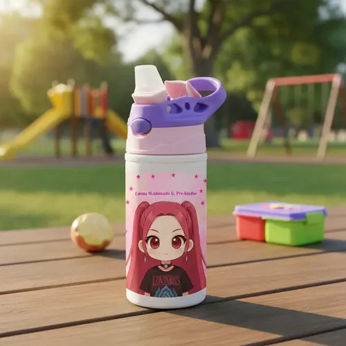 Botella Agua Mira Huntrix Guerreras K Pop Personalizada Rosa