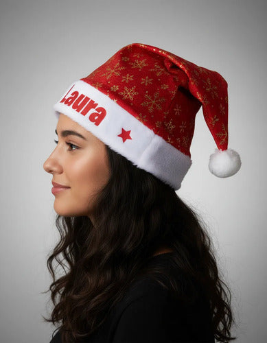 Gorro Personalizado Navidad Viejo Pascuero Navideño Rojo