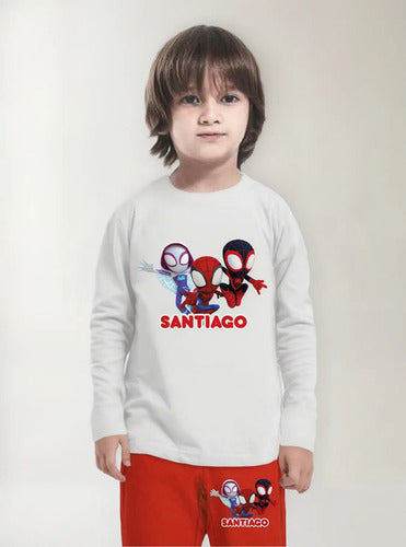 Pijama Largo Spidey Niño Personalizado Algodón