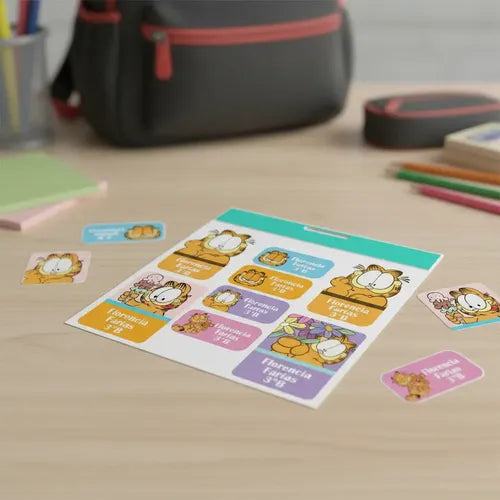Etiquetas Escolares Personalizadas Garfield