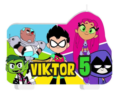 Vela De Cumpleaños Jovenes Titanes Niños Personalizada