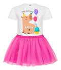 Disfraz Vestido Capibara Personalizado Polera + Tutú Niñas Cumpleaños