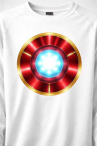 Camiseta Polar Manga Larga Polera Niño Iron Man Reactor