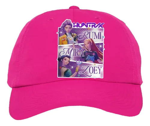 Jockey Gorro Niñas Demon Hunter Kpop Huntrix Cuadrado Fucsia 5-10