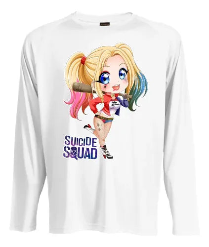 Camiseta Polar Manga Larga Polera Niñas Harley Quinn