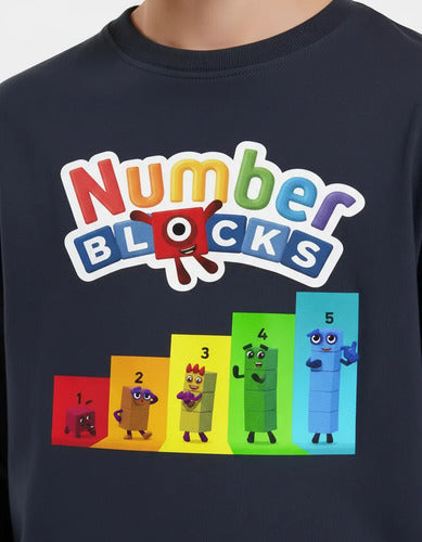 Polera Manga Larga Algodón Niños Numberblocks