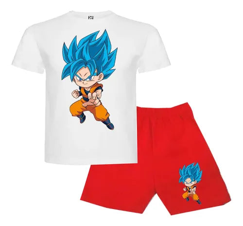 Pijama Corto Niños Algodon Goku Mini Dragon Ball