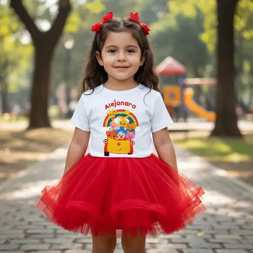 Conjunto Plim Plim  Niña Polera Tutu Cumpleaños Disfraz