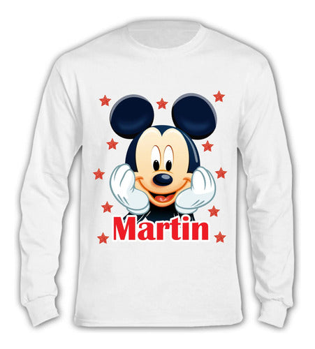 Pijama Largo Mickey Mouse 100% Algodón Personalizado Niños
