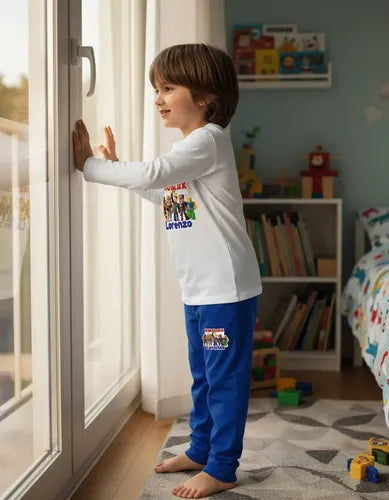 Pijama Largo Roblox D1 Niños Algodón Personalizado