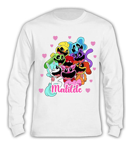 Pijama Largo Smiling Critters Niñas Algodón Personalizado