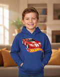 Polerón Canguro Algodón Niños Auto Rojo Hot Wheels