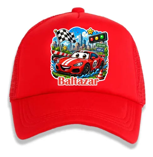 Jockey Personalizado Auto Rojo Car Niño Ajustable Rojo S Auto Rojo Car