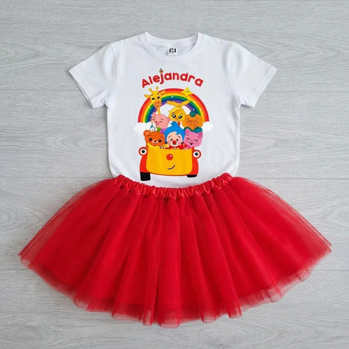 Conjunto Plim Plim  Niña Polera Tutu Cumpleaños Disfraz